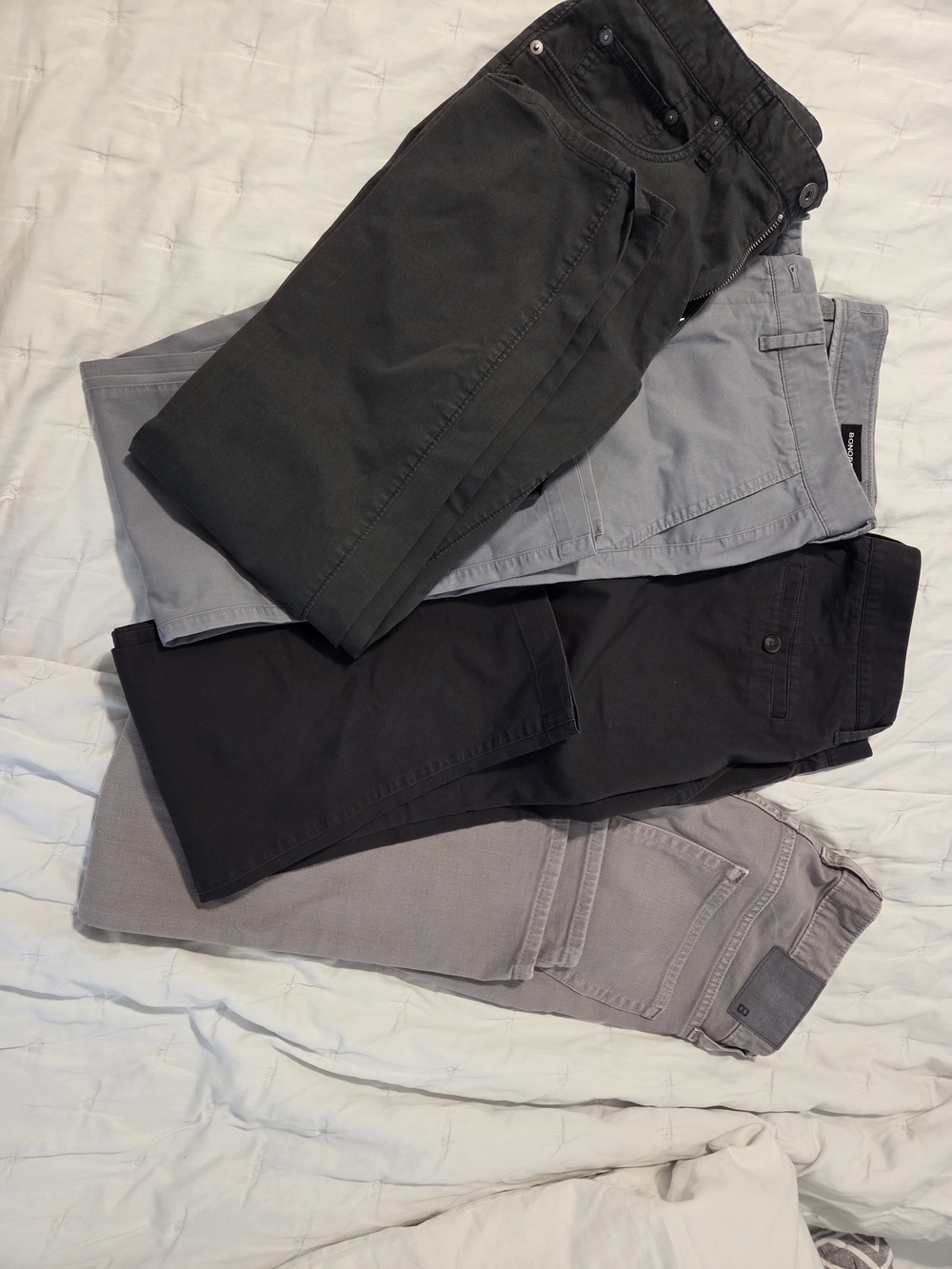 Bonobos Slim Jeans in Black and Light Gray Tones
